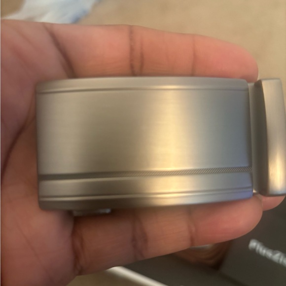 Men's Leather Ratchet Dress Belt Big And Tall With Automatic Buckle - Picture 3 of 7